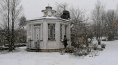Schaugarten Saubergen Familie Österreicher Pavillon im Schnee